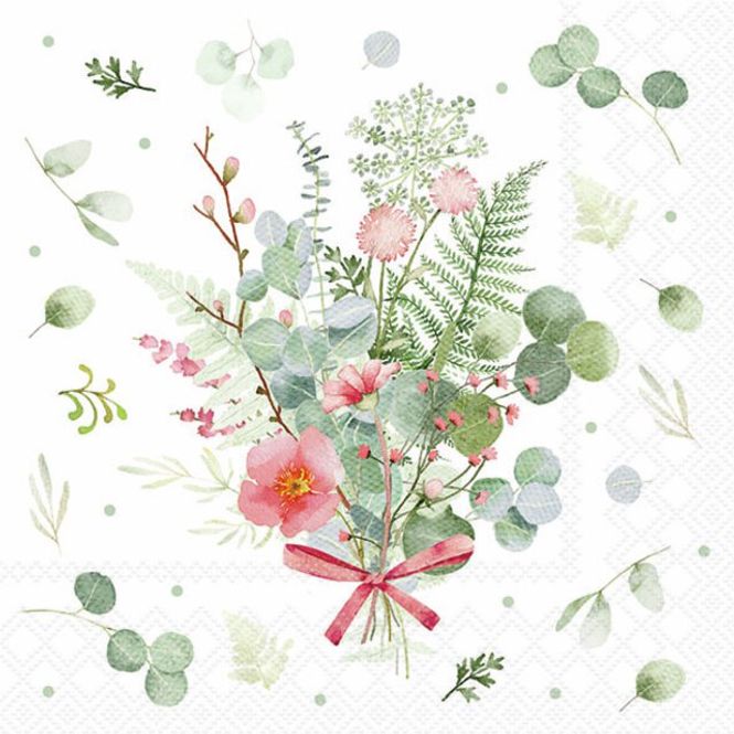 Hovedbilde Servietter Lunsj Eucalyptus and fern bouquet