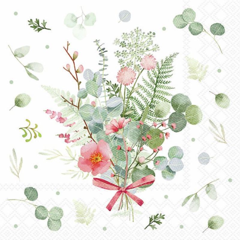 Servietter Lunsj Eucalyptus and fern bouquet