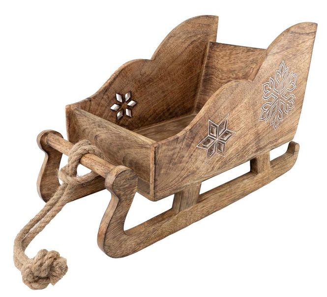 Hovedbilde Antikk slede med snøkrystaller