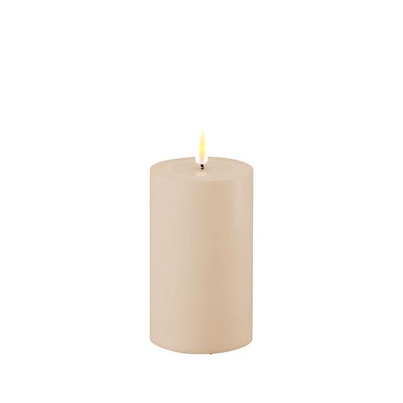 LED batteri Kubbelys (ute), Sandfarget, Ø:7,5 x H:12,5 cm