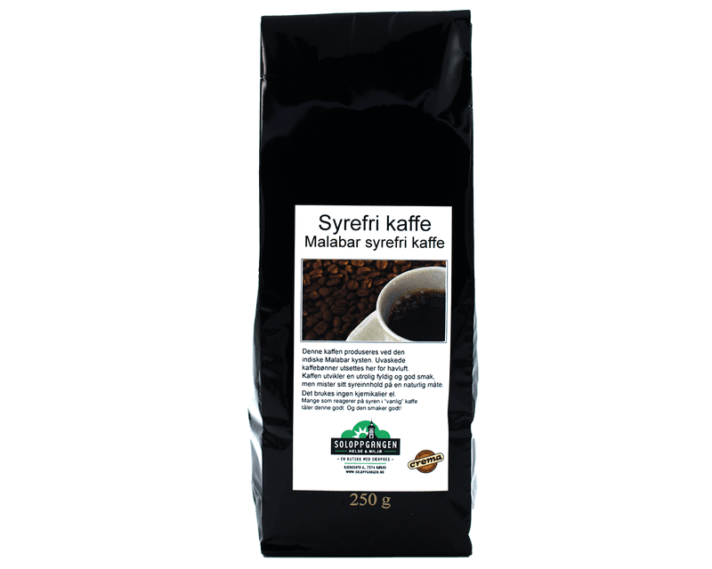 Syrefri kaffe. Malabar kaffe fra India 250g