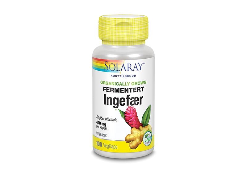 Solaray fermentert ingefær 400 mg 100 kapsler
