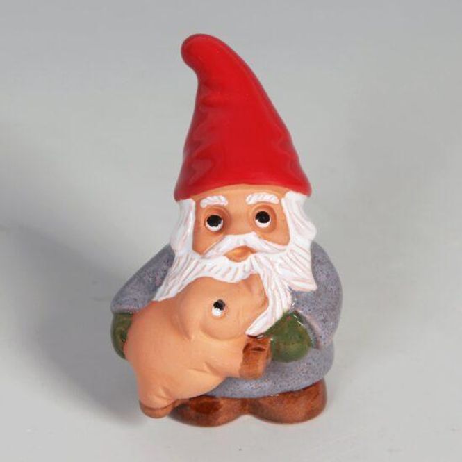 Hovedbilde Nisse (mini) med gris, 8 cm