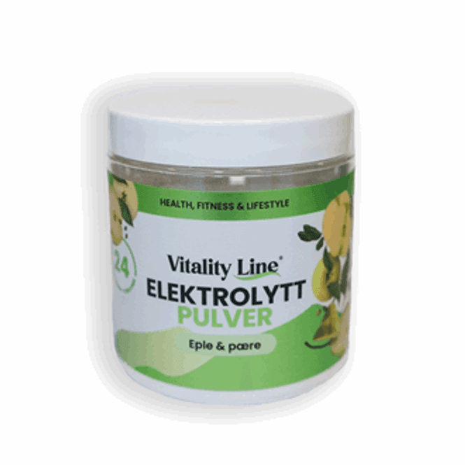 Hovedbilde Vitality Line Elektrolyttpulver Eple & Pære 120gr
