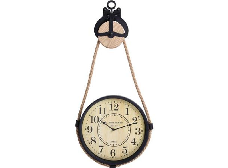Klokke m/vinsj metall, totalt: 73 x 33 x 4 cm