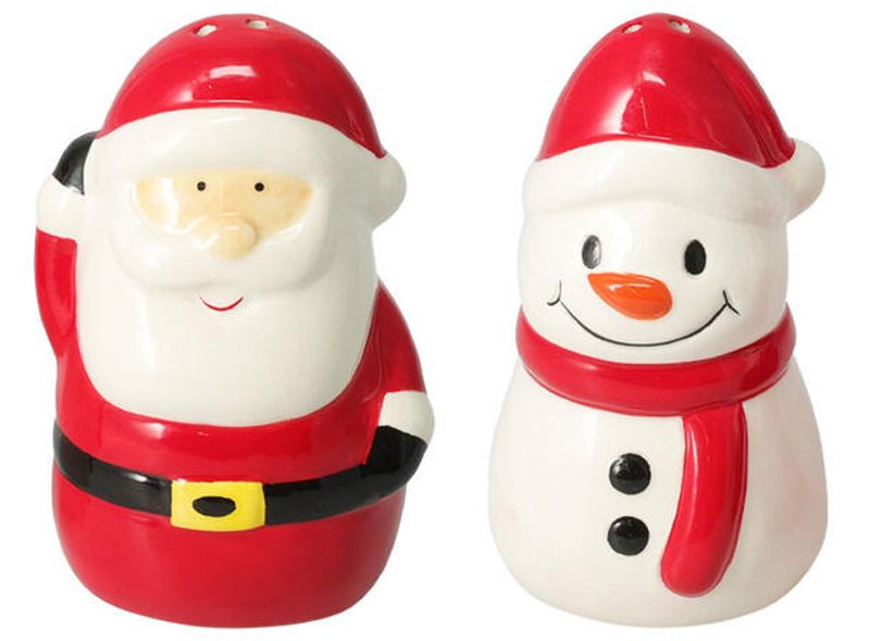 Salt pepper bøsse (sett) nisse rød 4,5x10cm