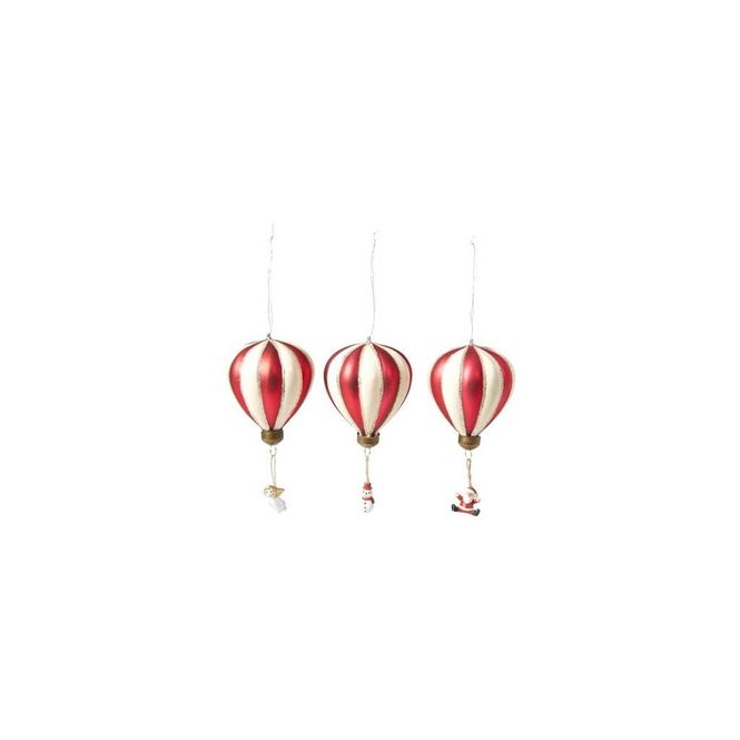 Hovedbilde BALLON M/MOTIV 3ASS 8CM GLAS, RØD/HVIT