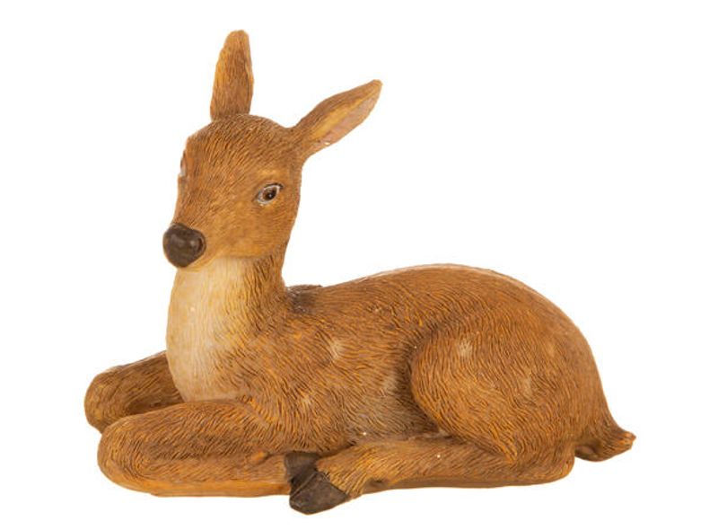Dådyr liggende naturbrun, 10 x 5 x 8 cm