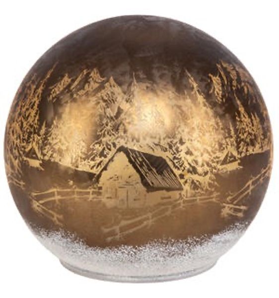 Hovedbilde Lyslykt kule m/led 12 cm 