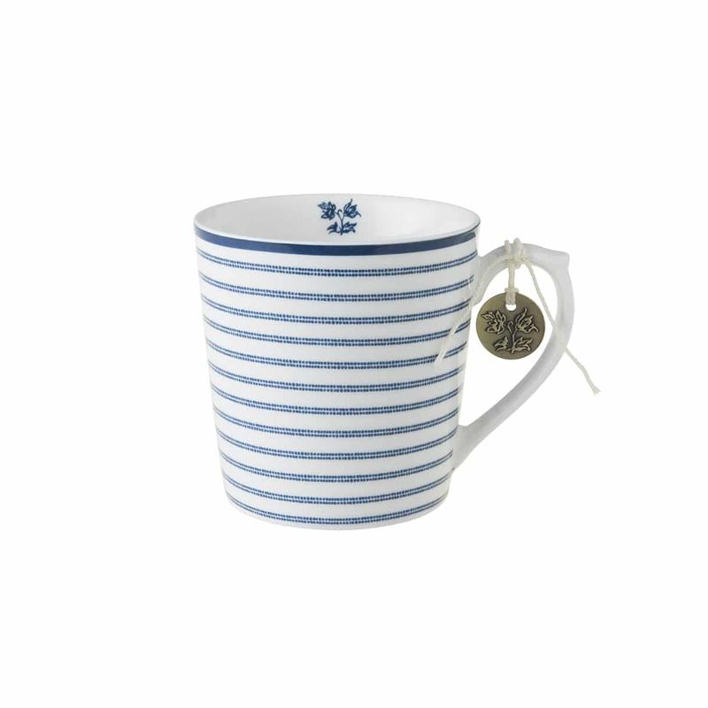 Laura Ashley Candy Stripe Blå/hvit Krus, stort