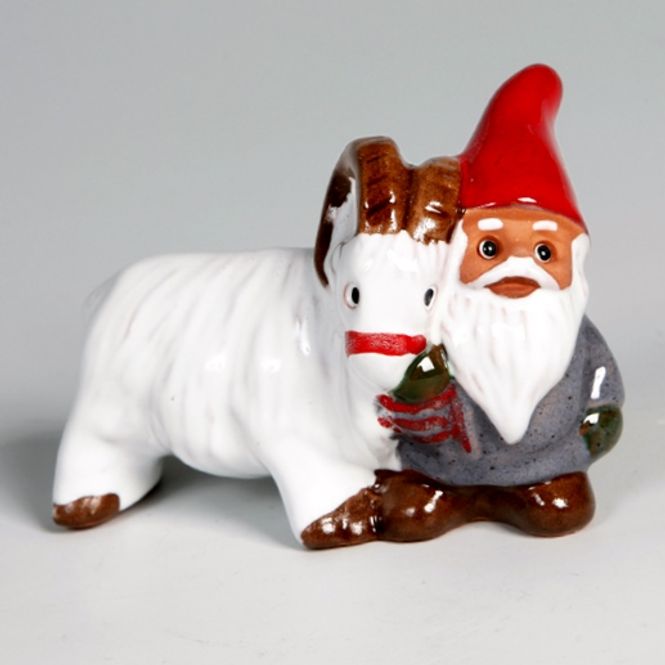 Hovedbilde Nisse (micro) med geit, 8x12 cm