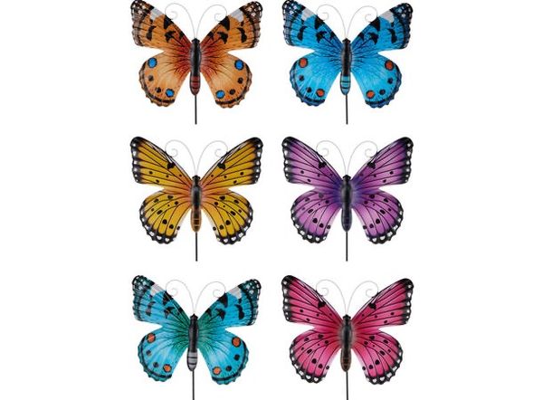 Hovedbilde Blomsterpinne sommerfugl 25x80cm 6ass