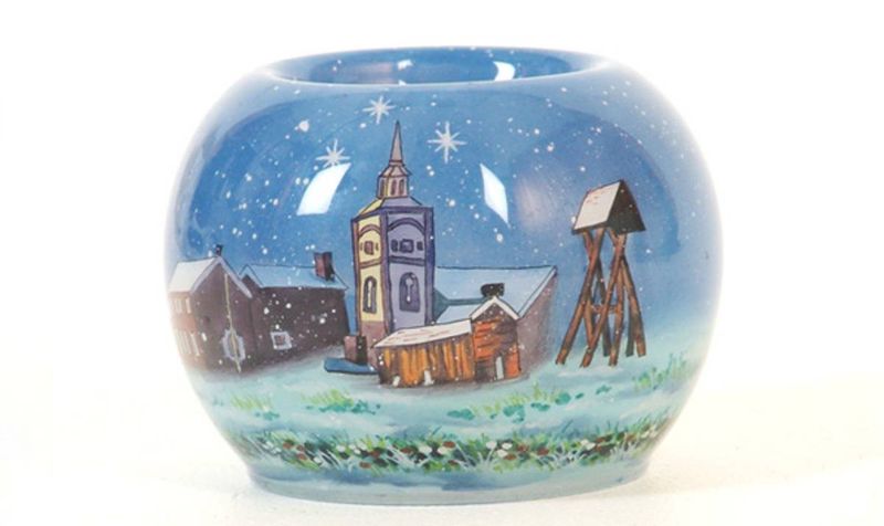 Telysholder håndmalt Røros God jul