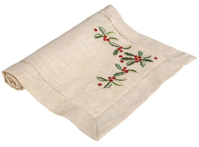 Hovedbilde Løper lin brodert m/kristorn 40x140cm