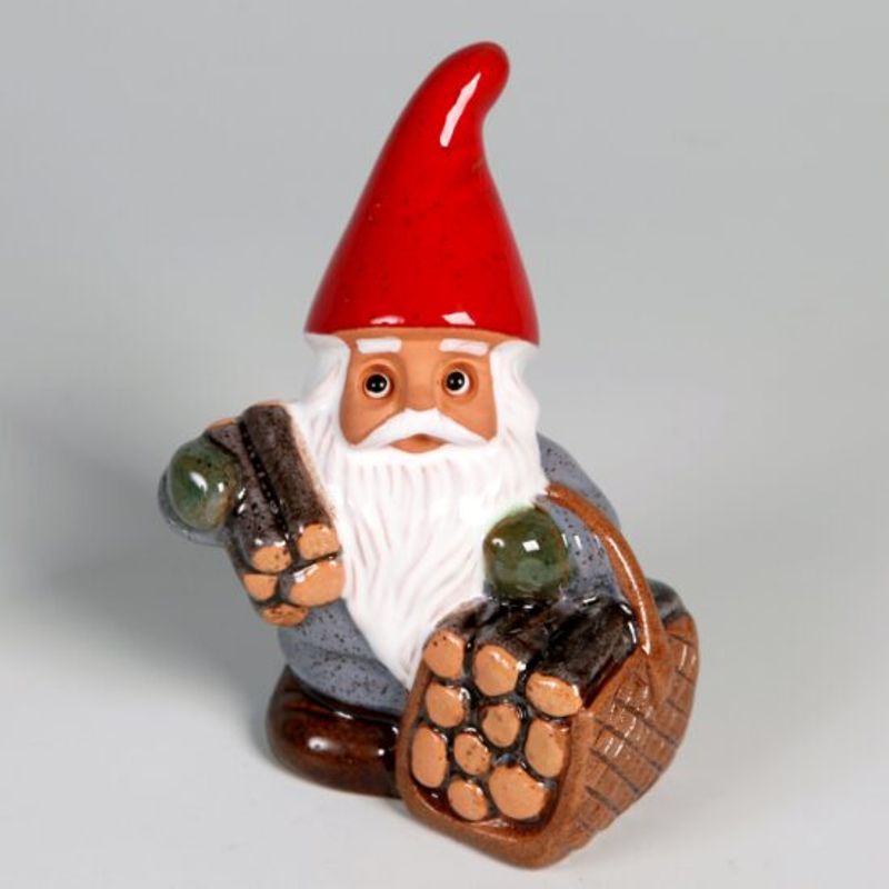 Nisse (mini) med Vedkorg, 10 cm