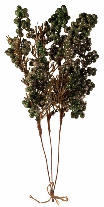 Hovedbilde Kvist m/grønne bær 31cm s/3 Med glitter