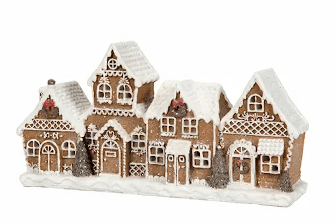 Hovedbilde Pepperkakehus med LED lys, 25x7x13 cm, poly