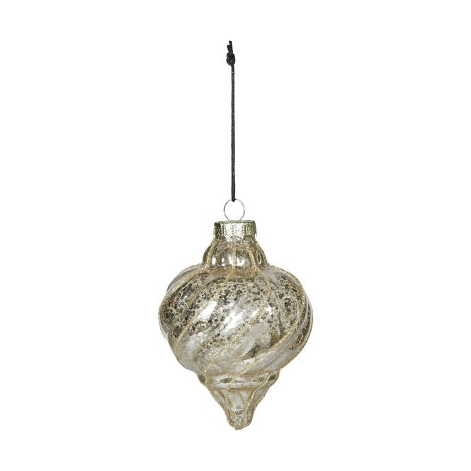 Hovedbilde Julekule spiral, 10x7x7 cm, glass