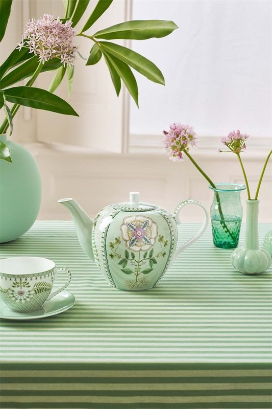 PiP Lily & Lotus Tiles Light Green Tekanne 1,6 liter
