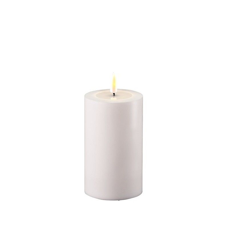LED batteri Kubbelys (ute), Hvit, Ø:7,5 x H:12,5 cm