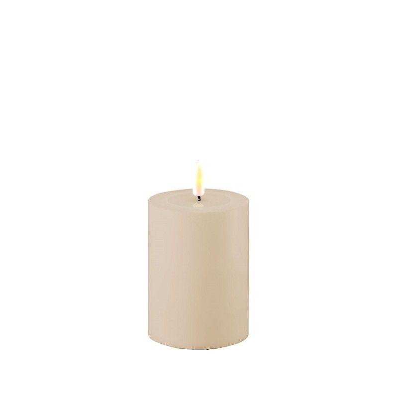 LED batteri Kubbelys (ute), Sandfarget, Ø:7,5 x H:10 cm