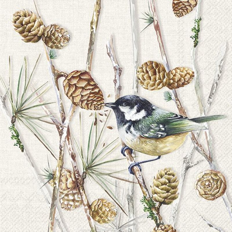 Servietter Bird On Branch Cream Kaffe