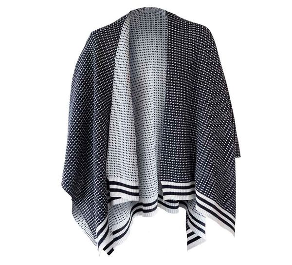 Hovedbilde Ullponcho, Islender, sort/hvit