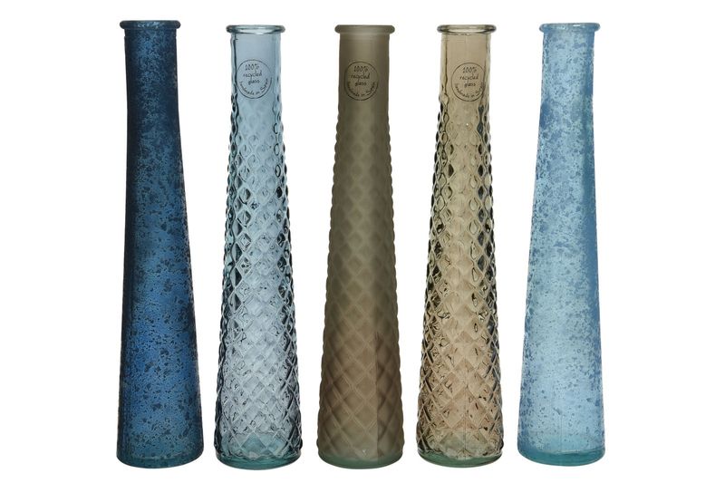 Vase gjenbruksglass, assortert, Ø:7 cm x H:32 cm