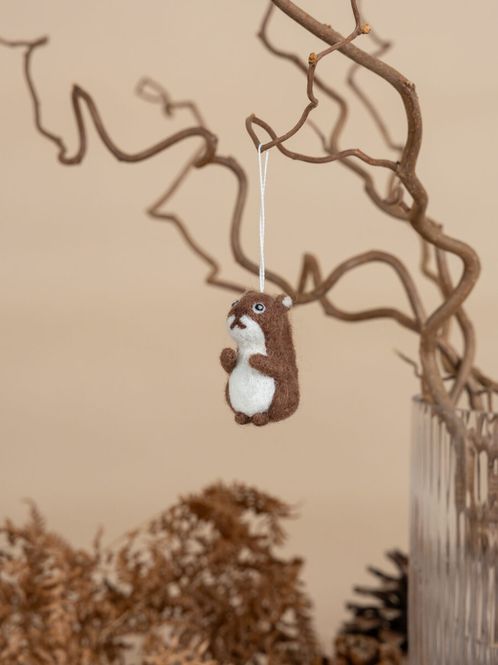 Hovedbilde Oliver ekorn i tovet ull, 3x5x5 cm