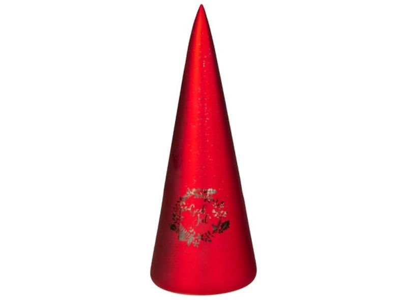 Lyslykt LED Julekrans rød kjegle 25cm