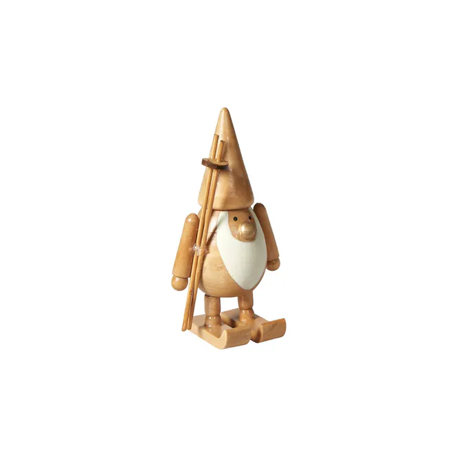 Hovedbilde Nisse på ski 6x4x10cm tre