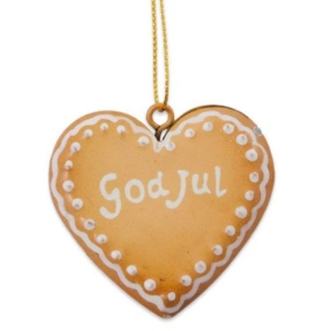 Hovedbilde Kakehjerte, God Jul, metall 5 x 5,5 cm