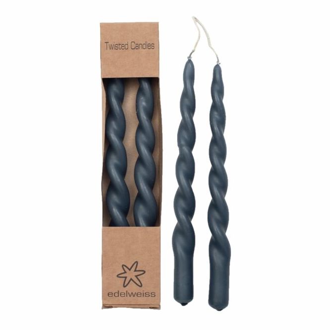 Hovedbilde TWISTED Candles 2stk i eske, 2,2x24 Grey ...